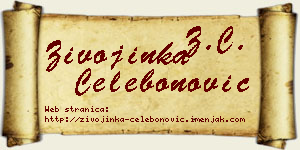 Živojinka Čelebonović vizit kartica